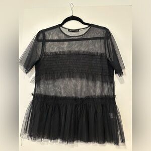 Mesh Top Short-sleeved top black